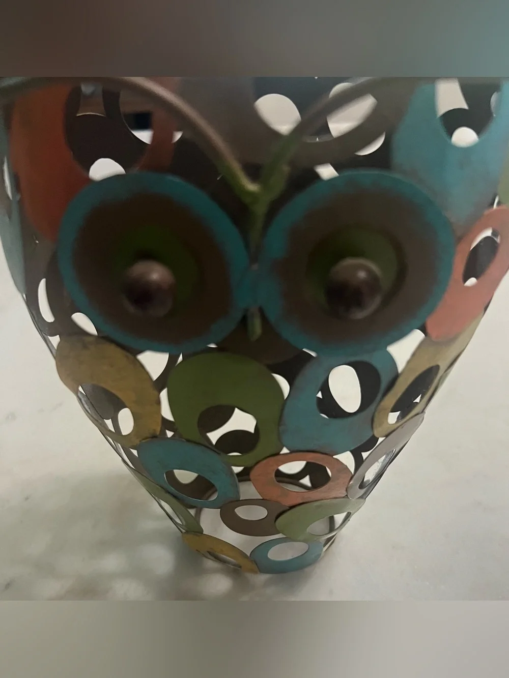 Colorful Metal Owl Wall Decor - Multicolor